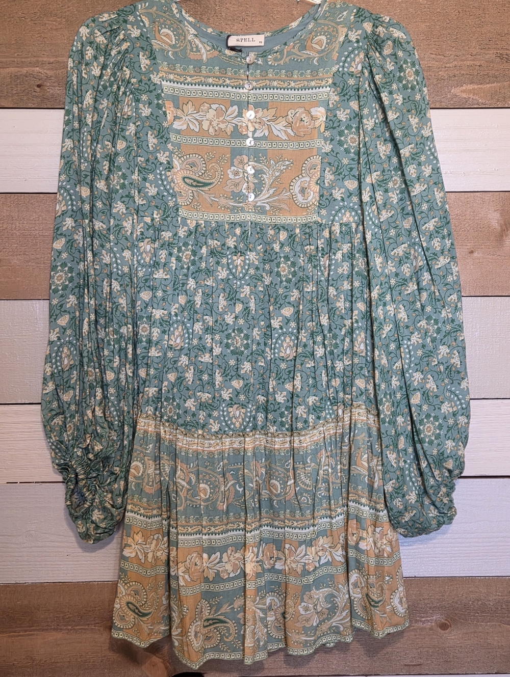 Spell Madame Peacock Mini Dress NWT - Picture 5 of 16